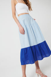 ANA Colour block Maxi Skirt